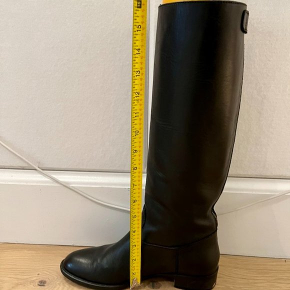 J. Crew | Black leather knee high boots w/ zippers - Picture 8 of 9